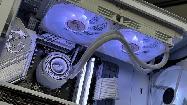Alt view image 7 of 7 - Valkyrie V12 Reverse PC Case Fan - White  120mm - High Airflow 75CFM - Silent Operation - RGB - 3-pin Addressable LEDs -  700-1850 RPM - Daisy Chain - PWM- Computer Cooling - Reverse Airflow