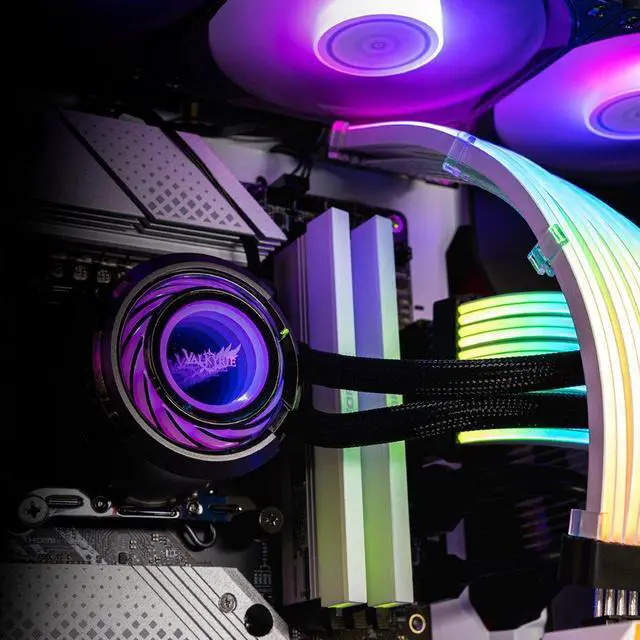 Alt view image 6 of 7 - Valkyrie Jarn 360 Black - AIO CPU Liquid Cooler - ARGB LEDs - 3x Fluid Dynamic Bearing 120mm Fans - 5 Year Warranty - 360mm Radiator, Compatible with AM4/AM5, AMD Ryzen 5 5600, 5800x3d, LGA1700/1200