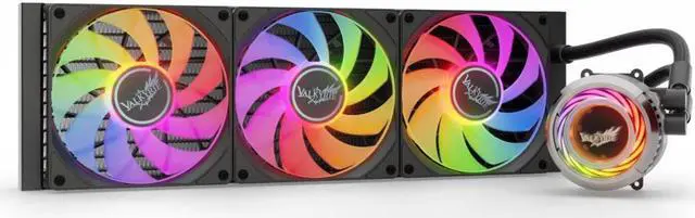 Main image of Valkyrie Jarn 360 Black - AIO CPU Liquid Cooler - ARGB LEDs - 3x Fluid Dynamic Bearing 120mm Fans - 5 Year Warranty - 360mm Radiator, Compatible with AM4/AM5, AMD Ryzen 5 5600, 5800x3d, LGA1700/1200