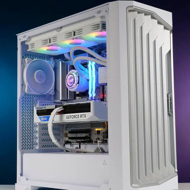 Alt view image 5 of 7 - Valkyrie Jarn 360 White - AIO CPU Liquid Cooler - ARGB LEDs - 3x Fluid Dynamic Bearing 120mm Fans - 5 Year Warranty - 360mm Radiator, Compatible with AM4/AM5, AMD Ryzen 5 5600, 5800x3d, LGA1700/1200