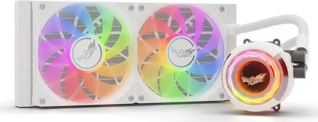 Main image of Valkyrie Jarn 240 White - AIO CPU Liquid Cooler - ARGB LEDs - 2x Fluid Dynamic Bearing 120mm Fans - 5 Year Warranty - 240mm Radiator, Compatible with AM4/AM5, AMD Ryzen 5 5600, 5800x3d, LGA1700/1200