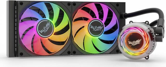 Main image of Valkyrie Jarn 240 Black - AIO CPU Liquid Cooler - ARGB LEDs - 2x Fluid Dynamic Bearing 120mm Fans - 5 Year Warranty - 240mm Radiator, Compatible with AM4/AM5, AMD Ryzen 5 5600, 5800x3d, LGA1700/1200