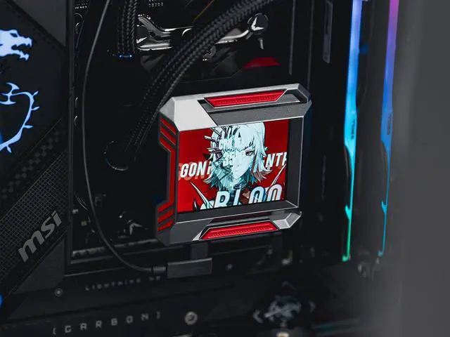 Alt view image 6 of 7 - Valkyrie Syn 240 Black - AIO CPU Liquid Cooler - LCD Screen Inside PC - 3x Fluid Dynamic Bearing X12 Fans, 240mm Water Cooler, Compatible w/ AMD AM4/AM5, Ryzen 7 7800x3d, Intel 14900k, LGA1700/1200