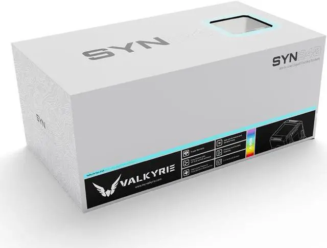Alt view image 5 of 7 - Valkyrie Syn 240 White - AIO CPU Liquid Cooler - LCD Screen Inside PC - 3x Fluid Dynamic Bearing X12 Fans, 240mm Water Cooler, Compatible w/ AMD AM4/AM5, Ryzen 7 7800x3d, Intel 14900k, LGA1700/1200
