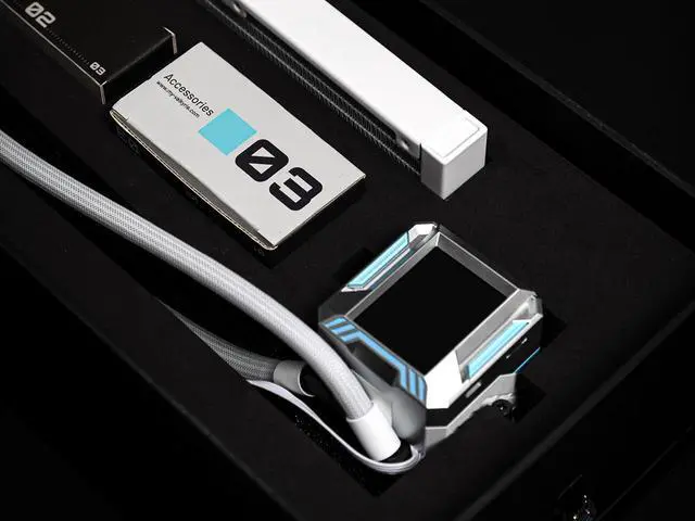 Alt view image 7 of 7 - Valkyrie Syn 240 White - AIO CPU Liquid Cooler - LCD Screen Inside PC - 3x Fluid Dynamic Bearing X12 Fans, 240mm Water Cooler, Compatible w/ AMD AM4/AM5, Ryzen 7 7800x3d, Intel 14900k, LGA1700/1200