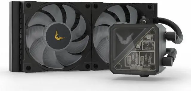 Alt view image 5 of 7 - Valkyrie V240 Lite AIO CPU Liquid Cooler - Black, 240mm, RGB LEDs, FDB 120mm Fans 2150RPM, 2800RPM Pump, Fits AMD AM5/AM4, Intel LGA 1851, AMD Ryzen 9900x, 7800x3D, Intel Core Ultra 245K, 265K, 285K