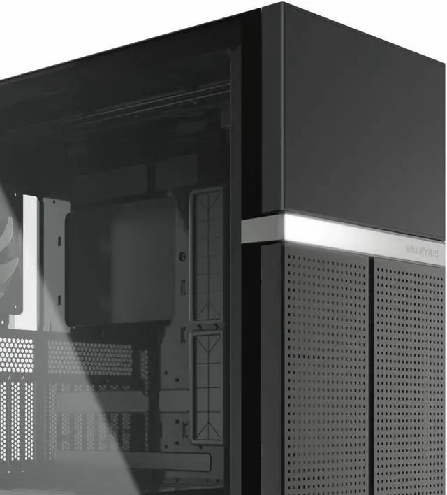 Alt view image 3 of 4 - VK02-Lite Mid-Tower ATX PC Case - Black, Tempered Glass Panel, 360/420mm Radiator Support, ARGB Lighting, Cable Management System, High Airflow Optimized Cooling, 1x V14 Fan Included