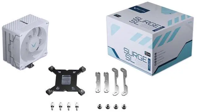 Alt view image 2 of 3 - Valkyrie Surge SL125 Air Cooler White, CPU Air Cooler ARGB LEDs - AM4/AM5 - LGA 1851/1700/1200, 1x Valkyrie B12 High Performance 120mm CPU Fan, Low Noise