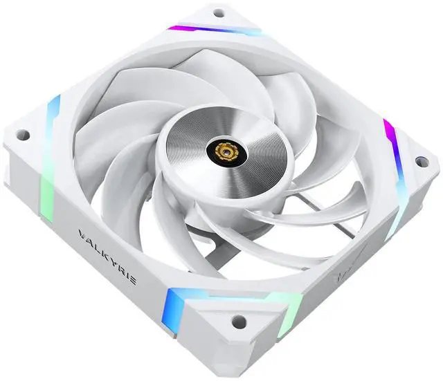 Alt view image 3 of 7 - Valkyrie X12 Reverse PC Case Fan - White - 120mm - High Performance - Low Noise, High Airflow 80CFM  Fluid Dynamic Bearings - Ultra Quiet - 2150 RPM - aRGB LED,  RGB, PWM, PC Cooling, Reverse Airflow
