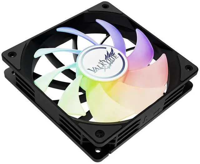 Alt view image 3 of 5 - Valkyrie V12 Black - aRGB PC Case Fan 120mm - High Airflow 75CFM  Fluid Dynamic Bearings - Silent Operation - RGB - 3-pin Addressable LEDs -  700-1850 RPM - Daisy Chain - PWM - Computer Cooling