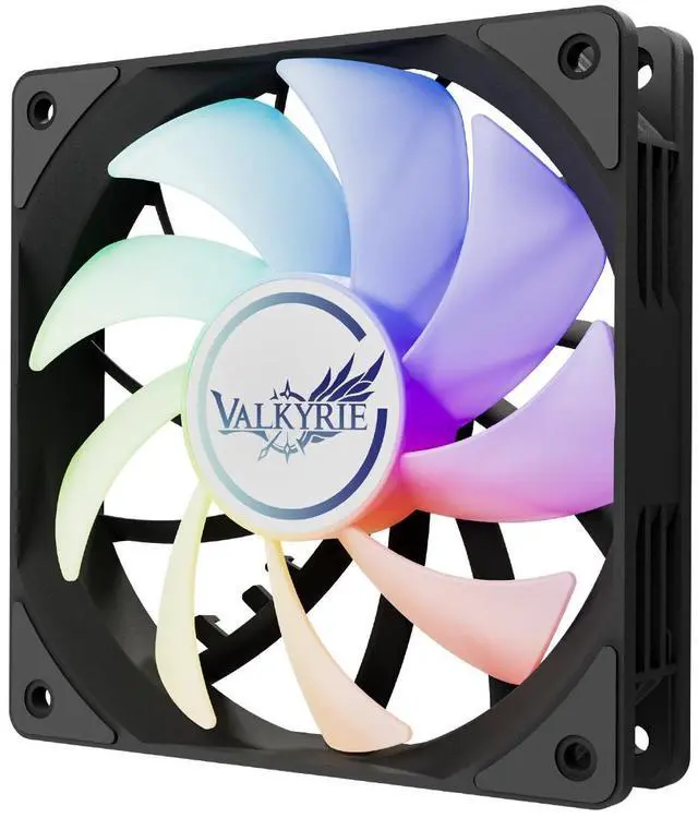 Alt view image 2 of 5 - Valkyrie V12 Black - aRGB PC Case Fan 120mm - High Airflow 75CFM  Fluid Dynamic Bearings - Silent Operation - RGB - 3-pin Addressable LEDs -  700-1850 RPM - Daisy Chain - PWM - Computer Cooling