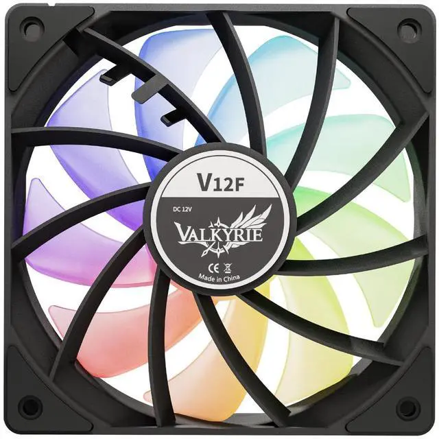 Alt view image 5 of 5 - Valkyrie V12 Black - aRGB PC Case Fan 120mm - High Airflow 75CFM  Fluid Dynamic Bearings - Silent Operation - RGB - 3-pin Addressable LEDs -  700-1850 RPM - Daisy Chain - PWM - Computer Cooling