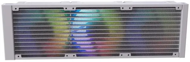 Alt view image 3 of 5 - Valkyrie V360 Lite AIO CPU Liquid Cooler- White, 360mm, RGB LEDs, FDB 120mm Fans 2150RPM, 2800RPM Pump, Fits AMD AM5/AM4, Intel LGA 1851, AMD Ryzen 9900x, 7800x3D, Intel Core Ultra 245K, 265K, 285K