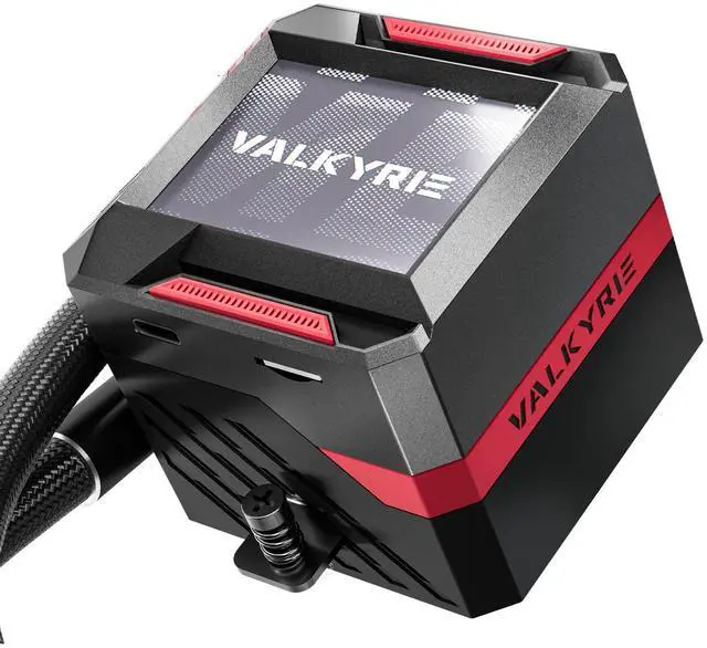 Alt view image 3 of 7 - Valkyrie Syn 360 Black - AIO CPU Liquid Cooler - LCD Screen Inside PC - 3x Fluid Dynamic Bearing X12 Fans, 360mm Water Cooler, Compatible w/ AMD AM4/AM5, Ryzen 7 7800x3d, Intel 14900k, LGA1700/1200