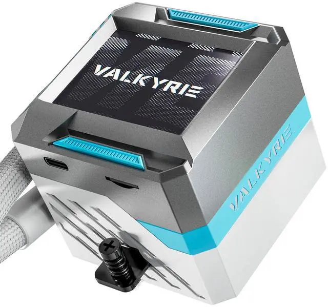 Alt view image 2 of 7 - Valkyrie Syn 240 White - AIO CPU Liquid Cooler - LCD Screen Inside PC - 3x Fluid Dynamic Bearing X12 Fans, 240mm Water Cooler, Compatible w/ AMD AM4/AM5, Ryzen 7 7800x3d, Intel 14900k, LGA1700/1200