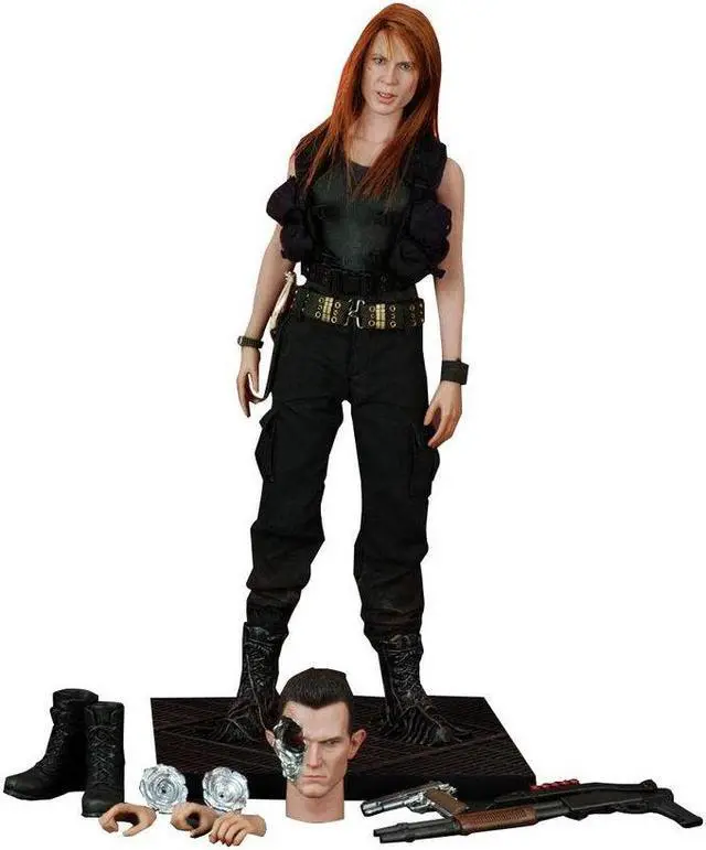 Alt view image 2 of 6 - hot toys terminator 2 judgement day movie masterpiece 1/6 scale collectible figure t1000 as sarah connor