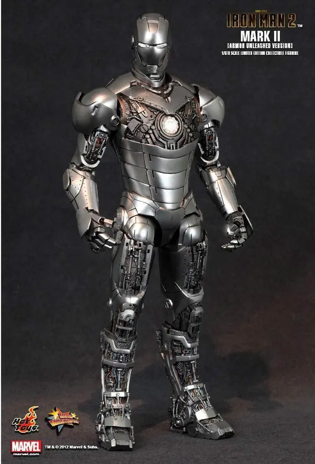 Alt view image 8 of 10 - Iron Man Mark II Armor Unleashed Version 1:6 Scale Figure By Hot Toys