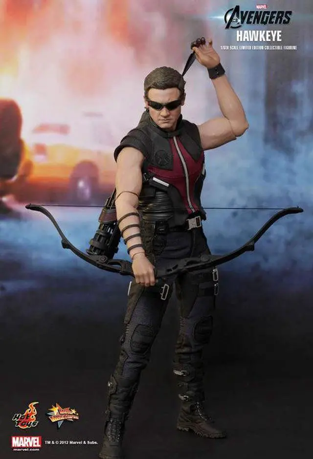 Alt view image 9 of 10 - Hawkeye The Avengers Movie Masterpiece Series 1/6 Scale Hot Toys Figure