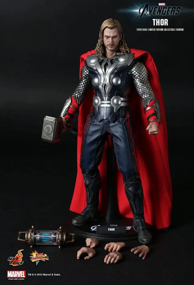 Alt view image 5 of 8 - Thor The Avengers Movie Masterpiece One Sixth Hot Toys Action Figure