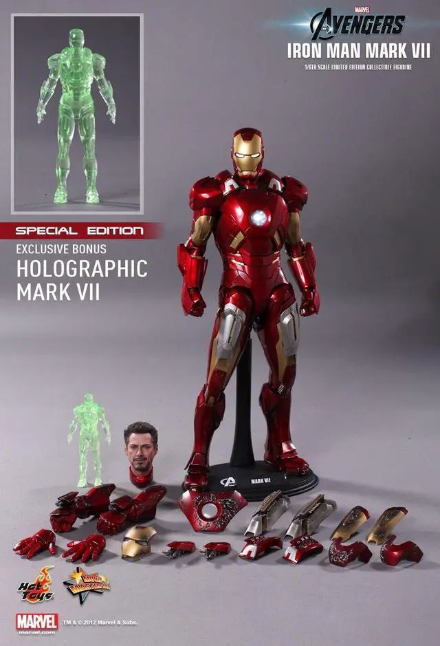 Alt view image 2 of 5 - Figure Hot Toys MMS185 - Marvel Comics - The Avengers - Iron Man Mark 7 Deluxe Version