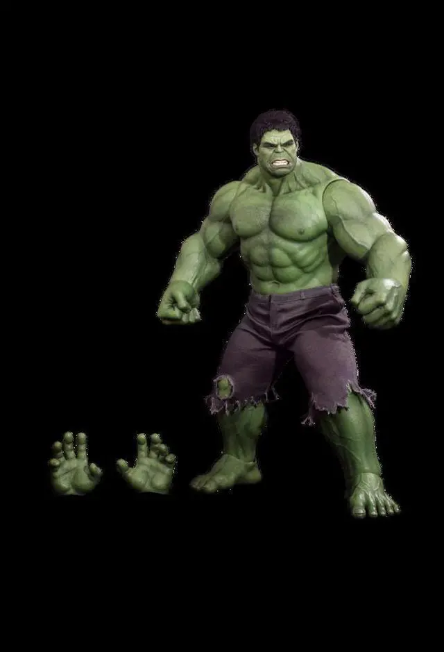 Alt view image 13 of 17 - Hulk The Avengers Movie Masterpiece One Sixth Hot Toys Action Figure