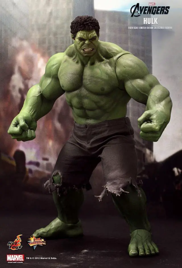 Alt view image 15 of 17 - Hulk The Avengers Movie Masterpiece One Sixth Hot Toys Action Figure