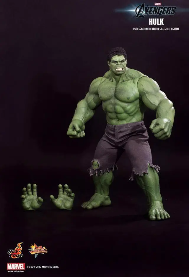 Alt view image 14 of 17 - Hulk The Avengers Movie Masterpiece One Sixth Hot Toys Action Figure