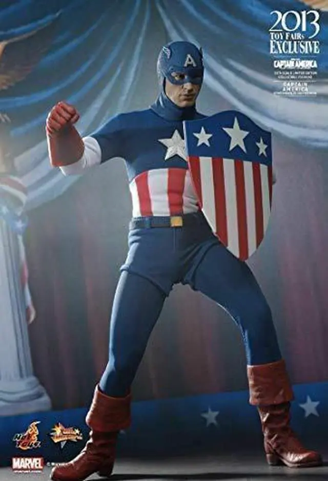 Alt view image 4 of 4 - Figure Hot Toys MMS205 - Marvel Comics - Captain America : The First Avenger - Captain America Star Spangled Man Version