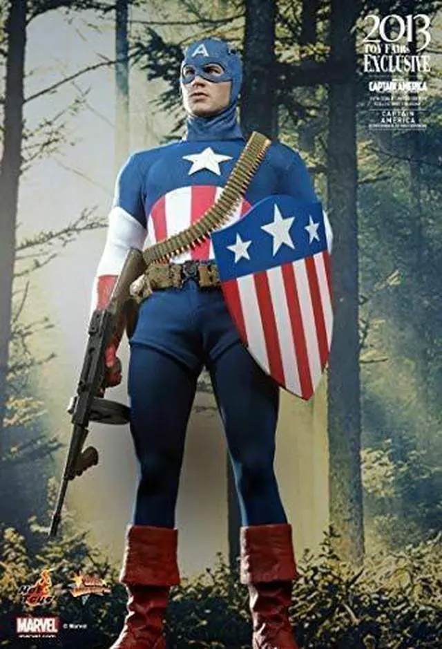 Alt view image 3 of 4 - Figure Hot Toys MMS205 - Marvel Comics - Captain America : The First Avenger - Captain America Star Spangled Man Version