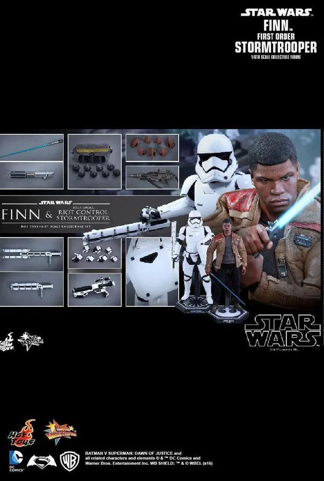 Alt view image 3 of 6 - star wars the force awakens finn and first order riot control stormtrooper 1/6 collectible figure hot toys