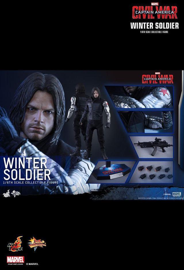Alt view image 3 of 5 - Hot Toys 1/6 MMS351 Civil War Captain America Bucky Barnes Winter Soldier