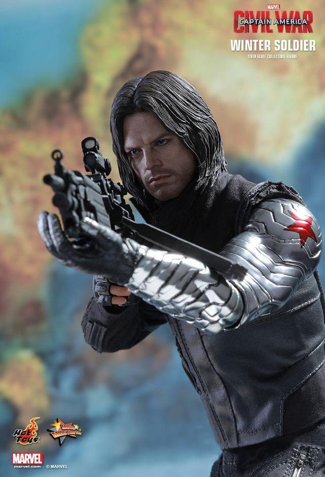 Alt view image 5 of 5 - Hot Toys 1/6 MMS351 Civil War Captain America Bucky Barnes Winter Soldier