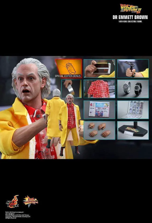 Alt view image 2 of 5 - Figure Hot Toys MMS380 - Back To The Future 2 - Docteur Emmett Brown Deluxe Version