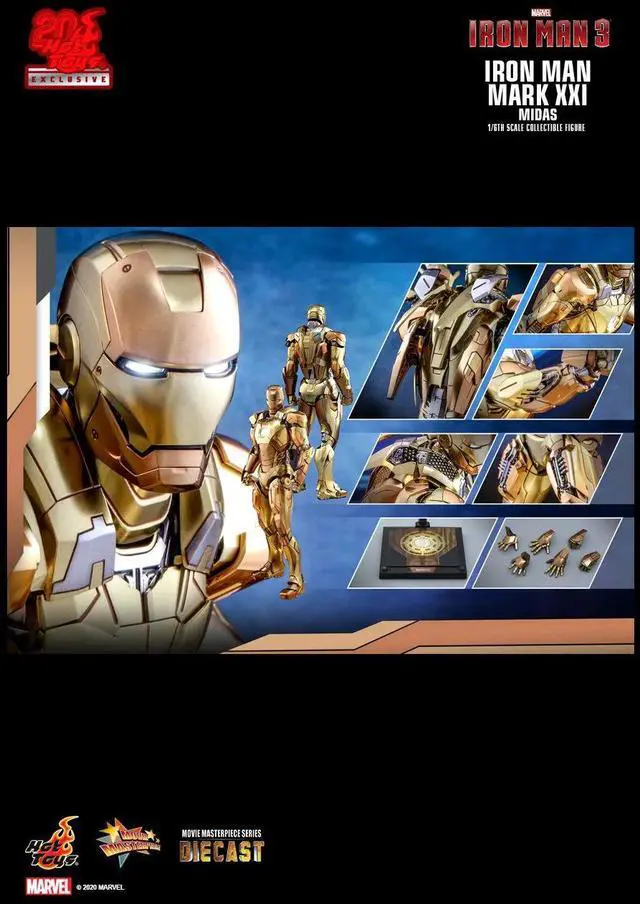 Alt view image 2 of 5 - Figure Hot Toys MMS586 - Marvel Comics - Iron Man 3 - Iron Man Mark XXI Midas