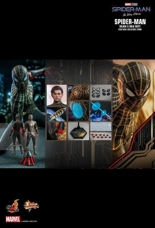 Alt view image 2 of 5 - Figure Hot Toys MMS604 - Marvel Comics - Spider-Man : No Way Home - Spider-Man Black & Gold Suit
