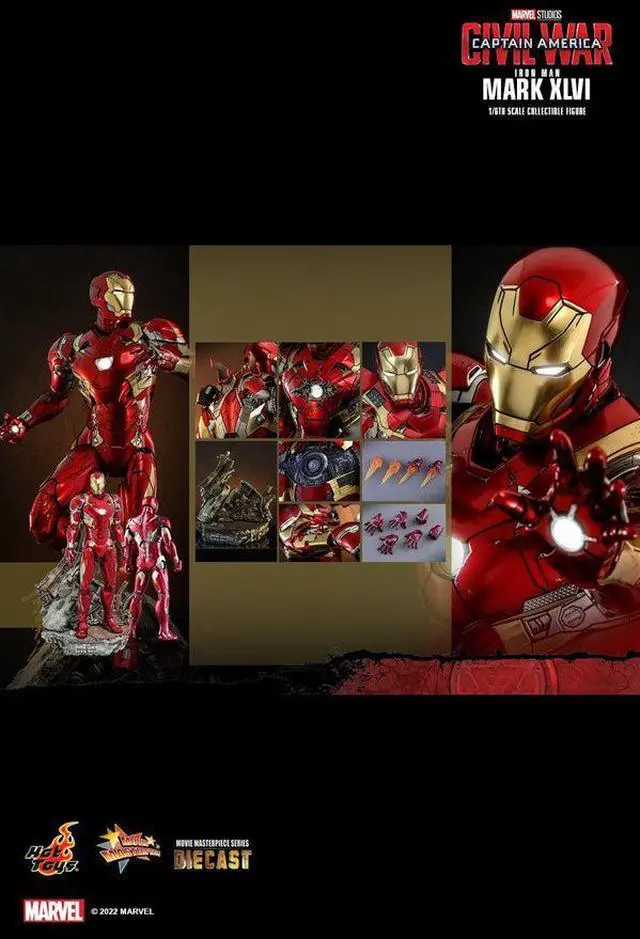 Alt view image 2 of 5 - Figure Hot Toys MMS608D42 - Marvel Comics - Captain America : Civil War - Iron Man Mark XLVI