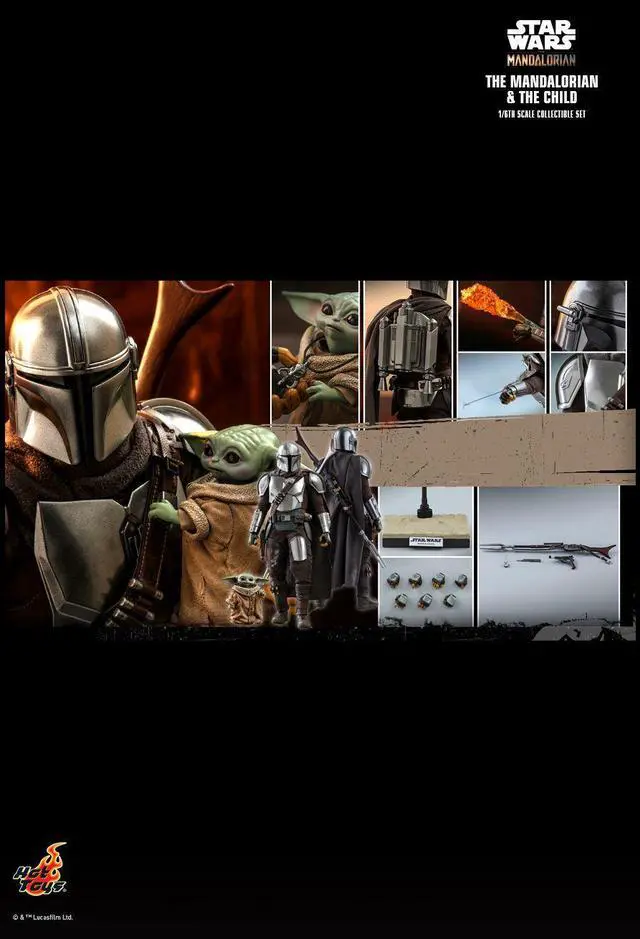 Alt view image 2 of 5 - Figure Hot Toys TMS014 - Star Wars - The Mandalorian -The Mandalorian & The Child Standard Version