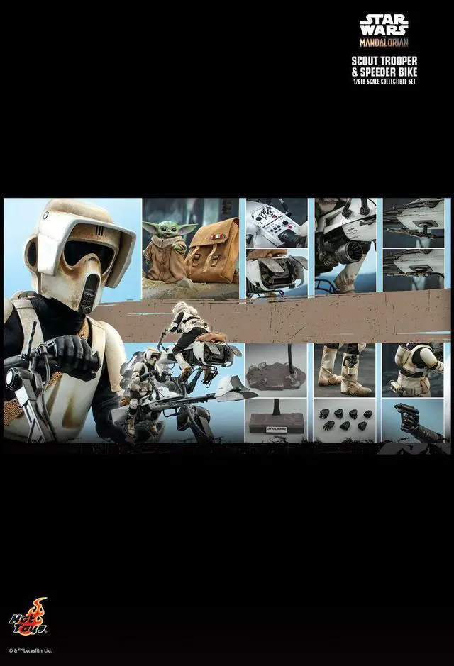 Alt view image 2 of 5 - Figure Hot Toys TMS017 - Star Wars - The Mandalorian - Scout Trooper And Speeder Bike