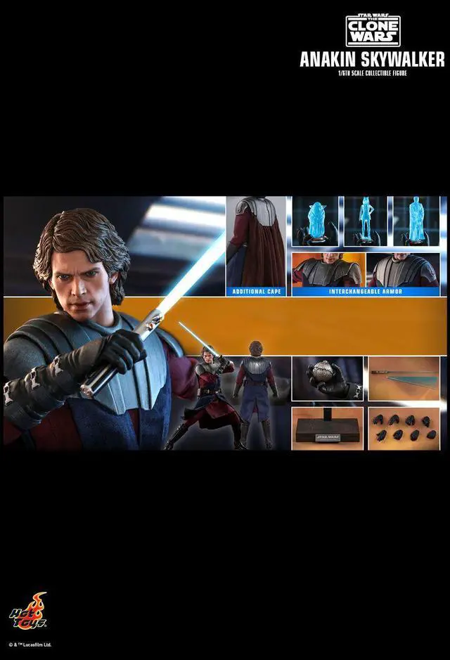 Alt view image 2 of 5 - Figure Hot Toys TMS019 - Star Wars : The Clone Wars - Anakin Skywalker Standard Version