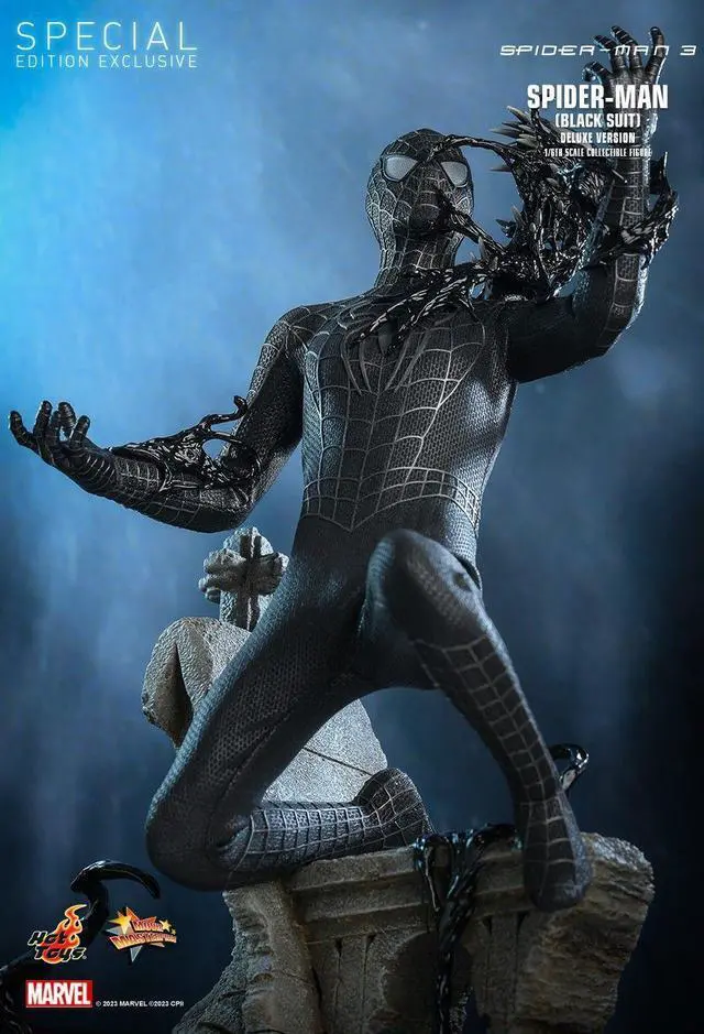 Alt view image 4 of 5 - figure Hot Toys MMS728B - Marvel Comics - Spider Man 3 - Spider Man Black Suit Deluxe Version