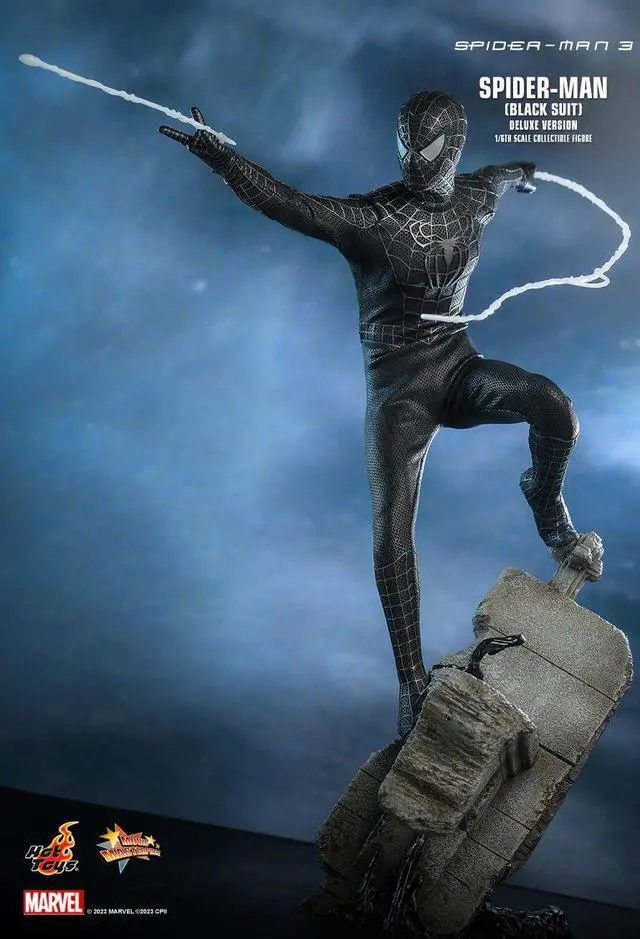Alt view image 3 of 5 - figure Hot Toys MMS728B - Marvel Comics - Spider Man 3 - Spider Man Black Suit Deluxe Version