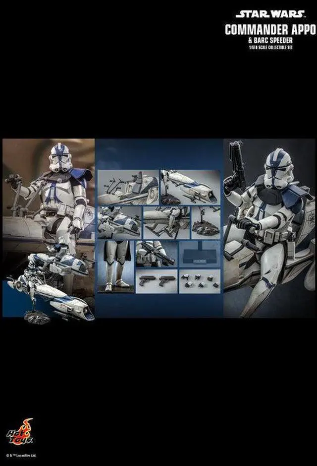 Alt view image 2 of 5 - Figure Hot Toys TMS076 - Star Wars : The Clone Wars - Commander Appo And Barc Speeder