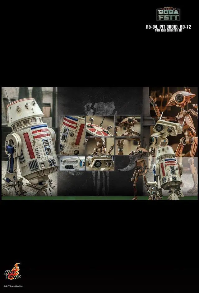 Alt view image 2 of 5 - Figure Hot Toys TMS086 - Star wars : The Book Of Boba Fett - R5-D4 & Pit Droid & BD-72