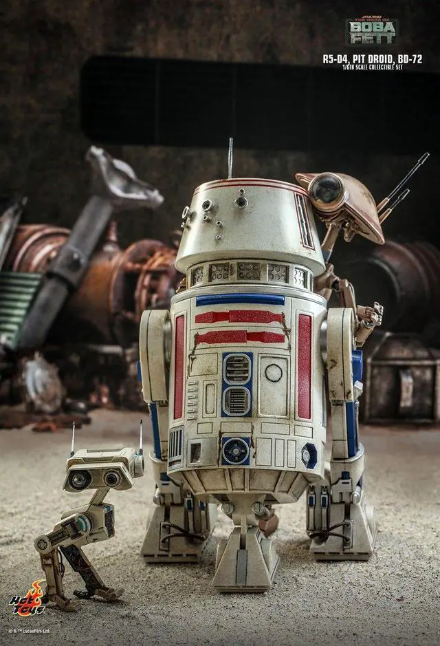 Alt view image 4 of 5 - Figure Hot Toys TMS086 - Star wars : The Book Of Boba Fett - R5-D4 & Pit Droid & BD-72