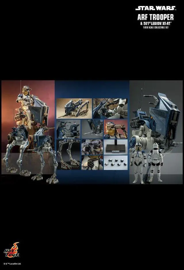 Alt view image 2 of 5 - Figure Hot Toys TMS091 - Star Wars : The Clone Wars - Arf Trooper & 501ST Legion AT-RT