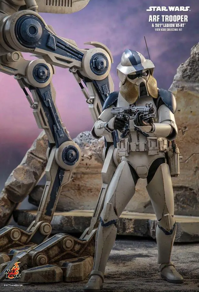 Alt view image 4 of 5 - Figure Hot Toys TMS091 - Star Wars : The Clone Wars - Arf Trooper & 501ST Legion AT-RT