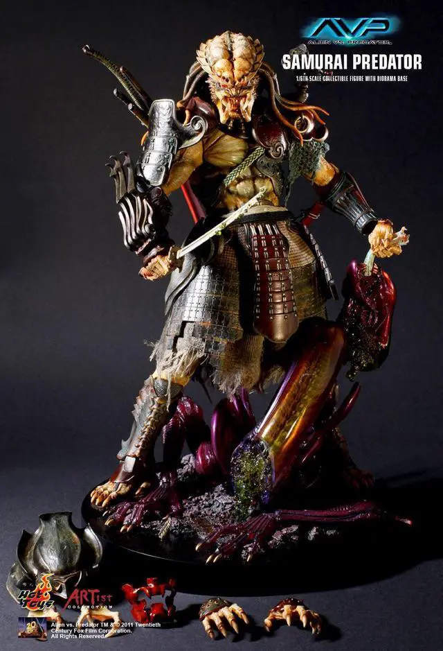 Alt view image 9 of 12 - Samurai Predator Alien vs Predator 1/6 Scale Hot Toys Figure