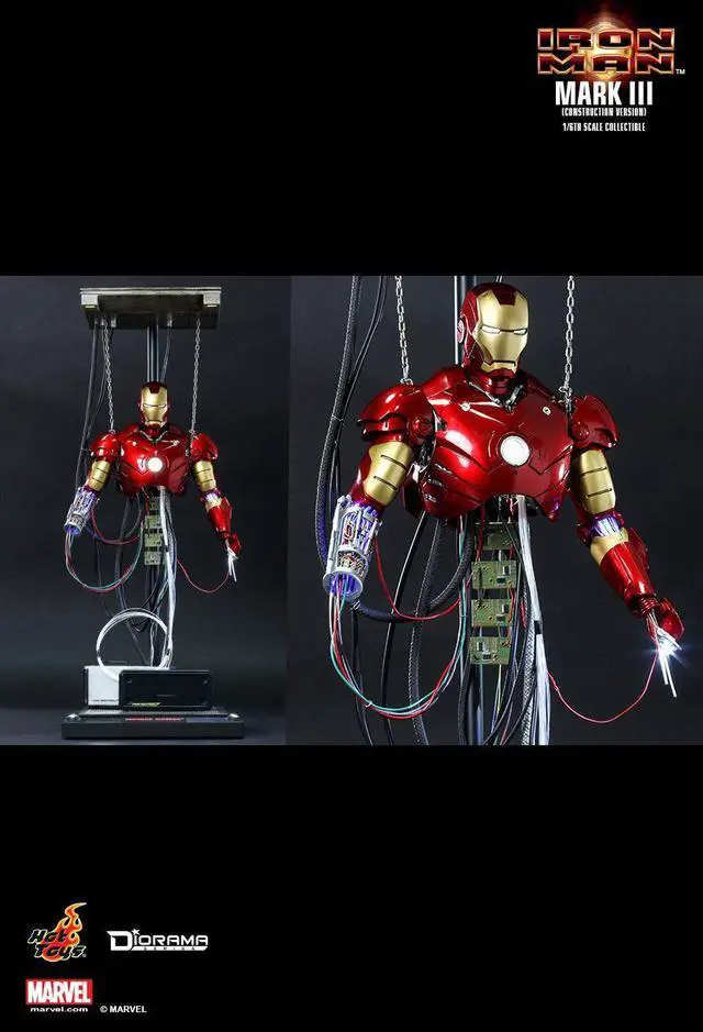 Alt view image 3 of 5 - Figure Hot Toys DS003 - Marvel Comics - Iron Man - Iron Man Mark 3 Construction Version