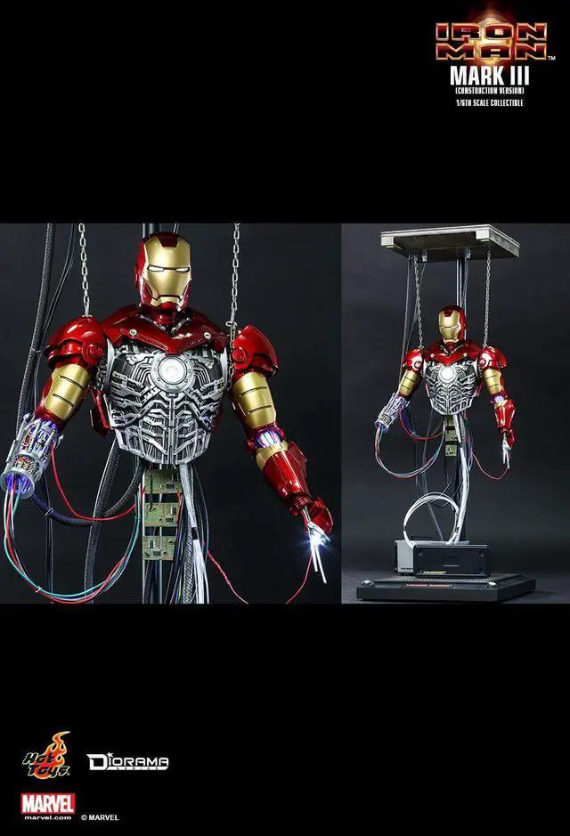 Alt view image 4 of 5 - Figure Hot Toys DS003 - Marvel Comics - Iron Man - Iron Man Mark 3 Construction Version
