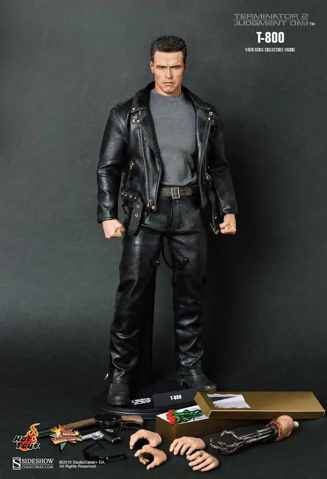 Alt view image 3 of 6 - terminator 2 judgement day hot toys movie masterpiece 1/6 scale collectible figure t800 arnold schwarzenegger